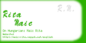 rita maic business card